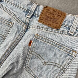 VTG Levis 560 Jeans Women 14 Blue Loose Fit Straight Leg Orange Tab Made in USA